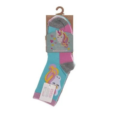 Bamboo Threads Girls Bamboo Unicorn Rainbow Socks 3 Pack SK1409