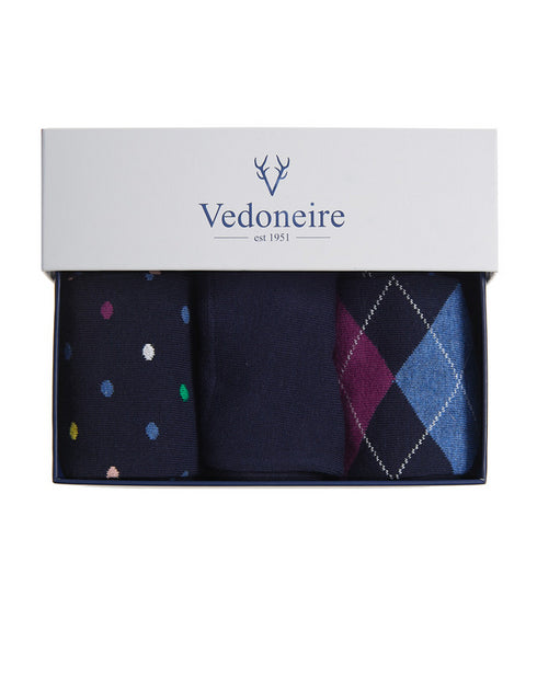 Vedoneire Men’s 3 Pack Gift Box Socks - Premium Cotton Comfort S0BX
