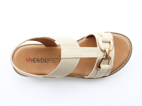 Heavenly Feet Lulu2 Vegan Friendly Lightweight Sandal with Buckle Detail