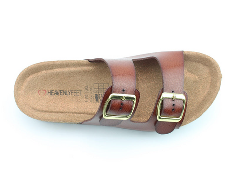 Heavenly Feet Harmony2 Redwood Vegan Friendly Bio Sandal Twin-Buckle Slider 2.5cm Sole