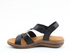 Heavenly Feet Black Trace Vegan Friendly Comfort Sandal with Metallic Detail