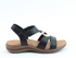 Heavenly Feet Black Trace Vegan Friendly Comfort Sandal with Metallic Detail
