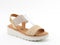 Heavenly Feet Mika Gold Beige Wedge Strap Litesoles Sandal