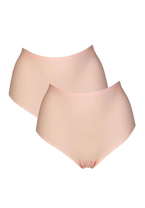 After Eden Unlimited One Size 2 Pack High Waist Brief Light Pink 10.31.6200-041