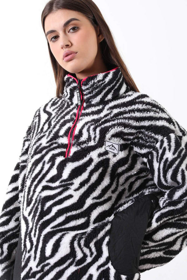 USCO Spark 1/4 Zip Fleece in Zebra Print – USCO45527