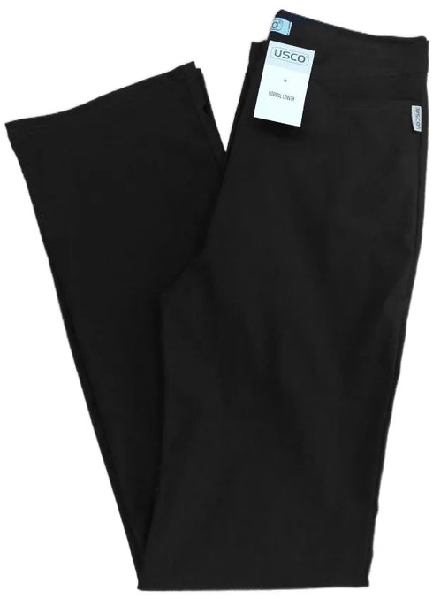 USCO Black Wide Leg School Trousers High Waist Bengaline No Logo Plain USCOT
