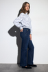 Bariloche Womens High-Waisted Wide-Leg Trousers VESUVIO 26 - 15 Navy