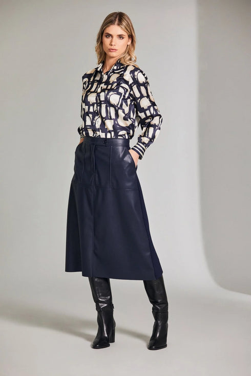 Peruzzi Mock Leather Skirt