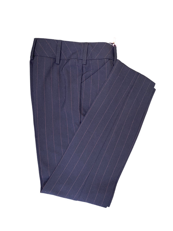 Hunter 290 Girls School Trousers in Navy/Wine pinstripe trousers
