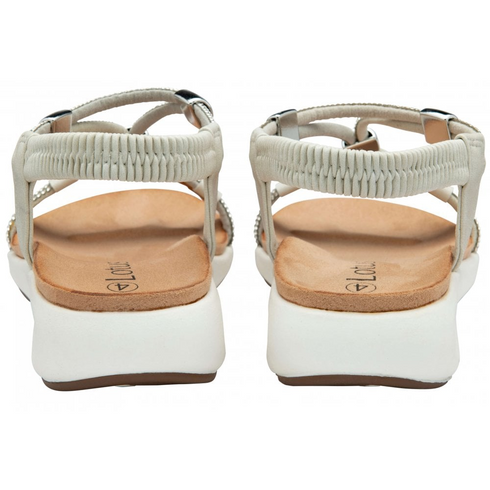 Lotus | ULP319WW0 White Bruna Wedge Sandals