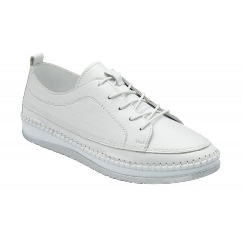 Lotus White Leather Rimini Casual Shoes ULS571WW