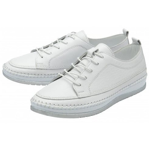 Lotus White Leather Rimini Casual Shoes ULS571WW