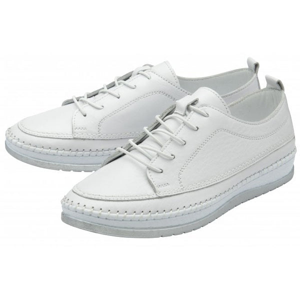 Lotus White Leather Rimini Casual Shoes ULS571WW