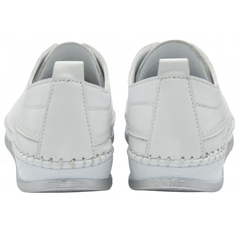 Lotus White Leather Rimini Casual Shoes ULS571WW