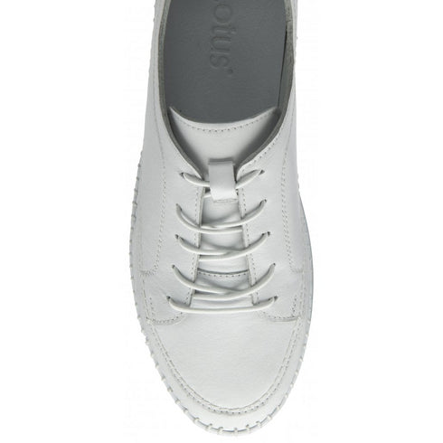 Lotus White Leather Rimini Casual Shoes ULS571WW
