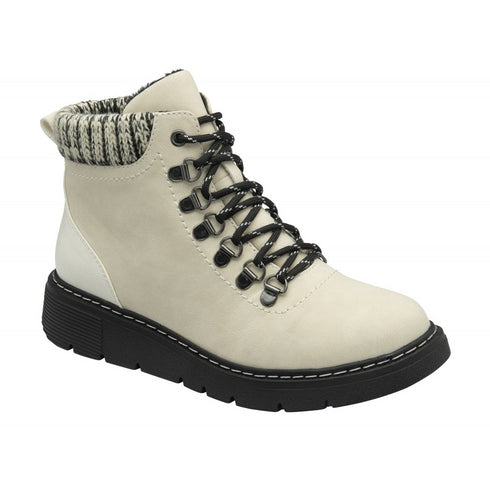 Lotus Grey Patent Jojo Ankle Boots - Chunky Lace-Up Style ULB350GP00