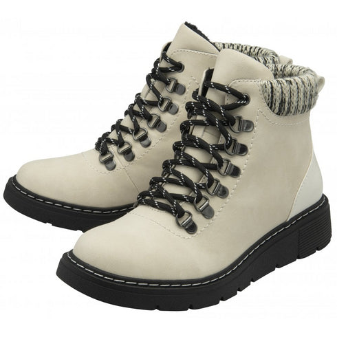 Lotus Grey Patent Jojo Ankle Boots - Chunky Lace-Up Style ULB350GP00