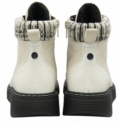 Lotus Grey Patent Jojo Ankle Boots - Chunky Lace-Up Style ULB350GP00