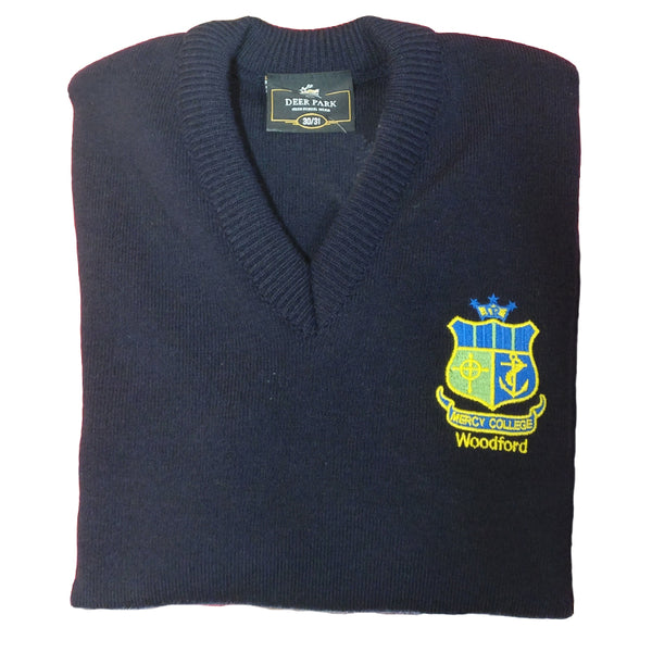 Mercy College Woodford Official School Jumper Wool Mix Embroidered Crest