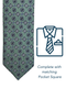 Zazzi Boys Patterned Green Tie & Matching Pocket Square Set 6312-2