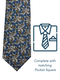 Zazzi Boys Patterned Taupe Tie & Matching Pocket Square Set 6315-1