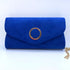 Womens Suede Elegant Clutch Bag with Circular Detail and Long Chain HF005 21847