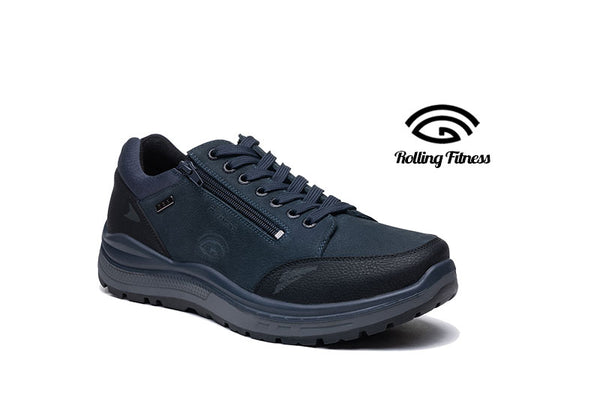 G Comfort Men's Wide Fit Leather Sneaker with Side Zip R-1281