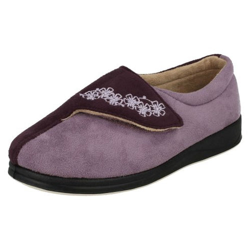 Padders Hug 424 Women's Wide-Fit Slippers in Lilac - Comfortable and Supportive