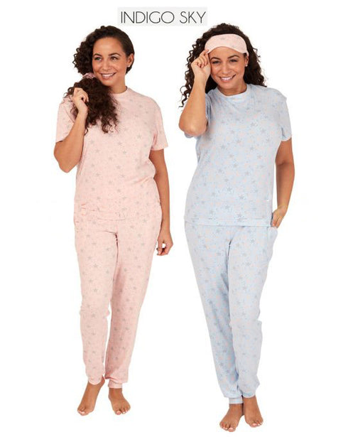 Indigo Sky Star Pyjamas with Scrunchie & Eyemask