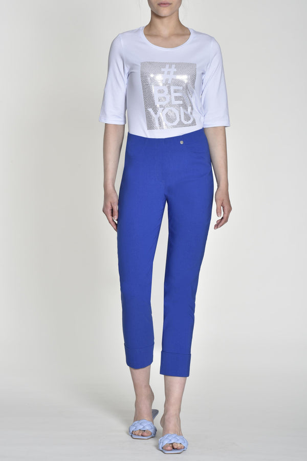 Robell Bella 09 Royal Blue Cropped 7/8 Trousers 68cm Ankle Grazers 51568 5499