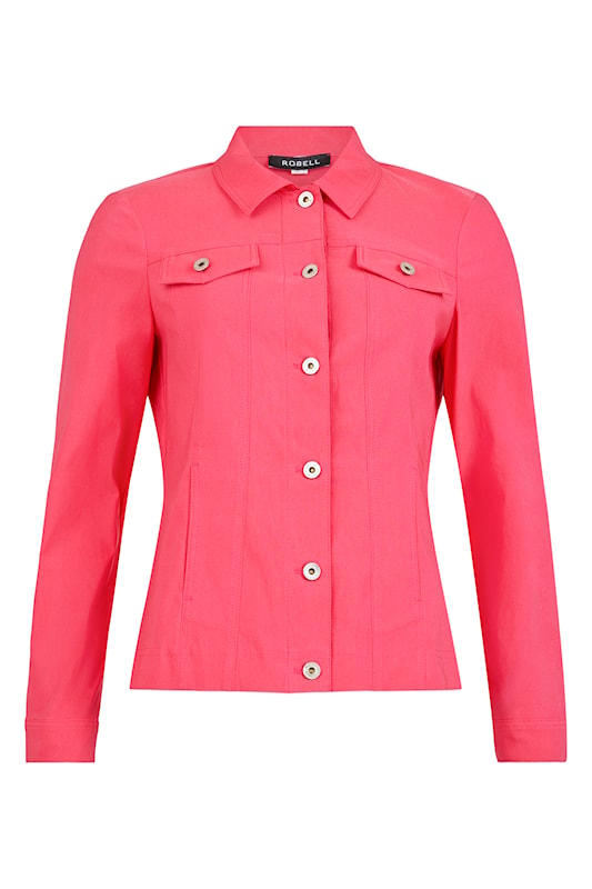 Robell Happy Tomato Red 460 Fitted Stretch Bengaline Jacket 60cm 57609-5499-0