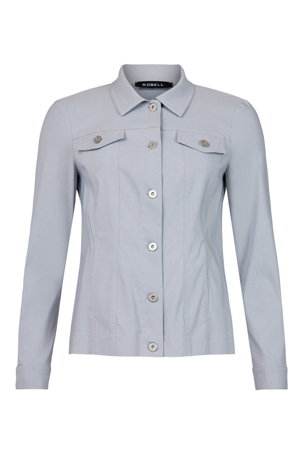 Robell Happy Pearl Grey 920 Fitted Stretch Bengaline Jacket 60cm 57609-5499-0