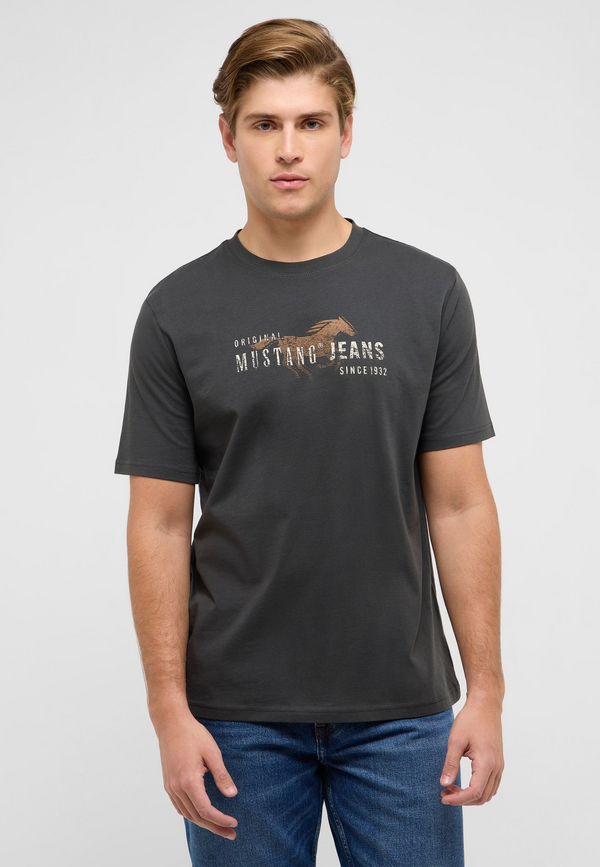 Mustang Austin Style Organic Cotton T-Shirt – Anthracite – 1017381 4088