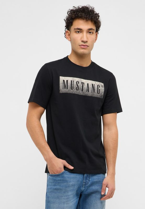 MUSTANG Black Austin Style Graphic T-Shirt — Regular Fit | 1017394