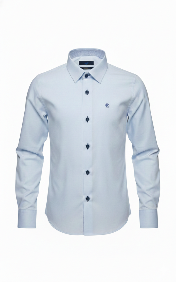 Benetti Leo Blue Boys Fit Long Sleeve Shirt