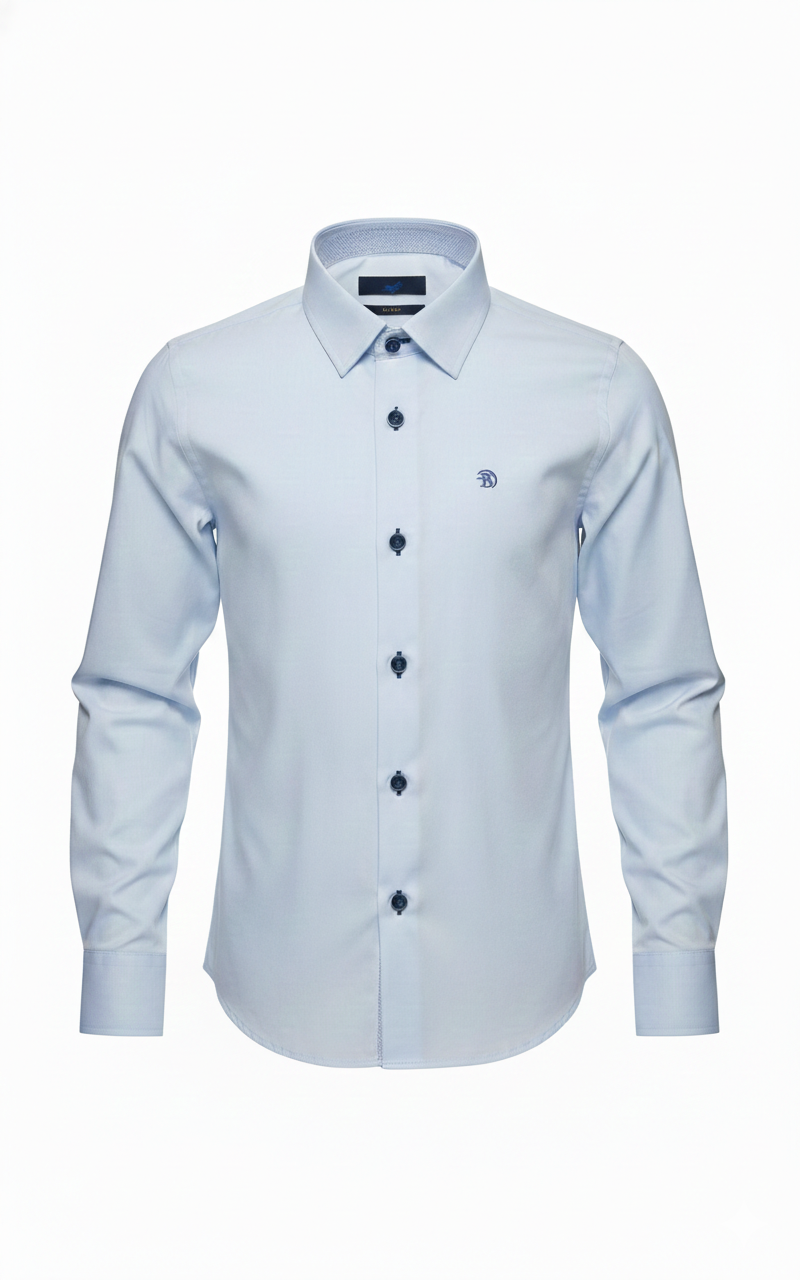 Benetti Leo Blue Boys Fit Long Sleeve Shirt