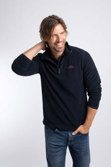 Weird Fish Errill Warm-Locking Eco 1/4 Zip Textured Fleece 19085 MN - Midnight
