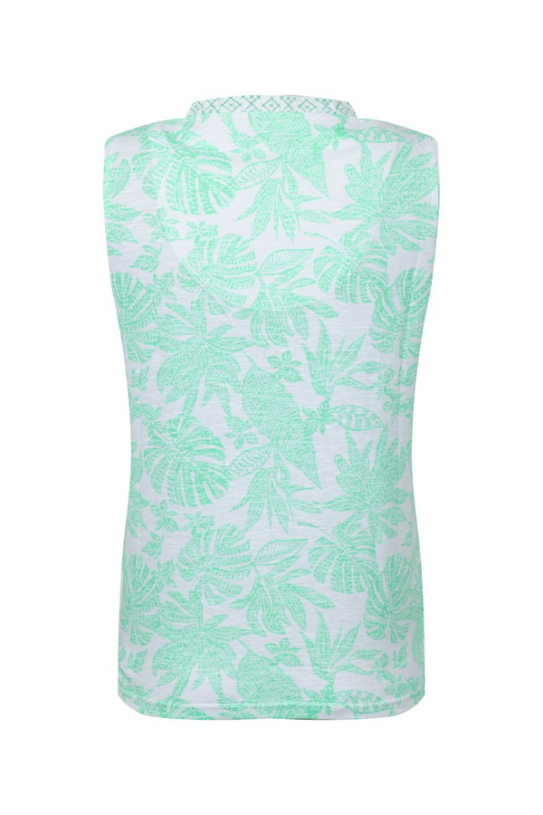 Weird Fish Nonno Printed Jersey Vest Apple Mint 204058
