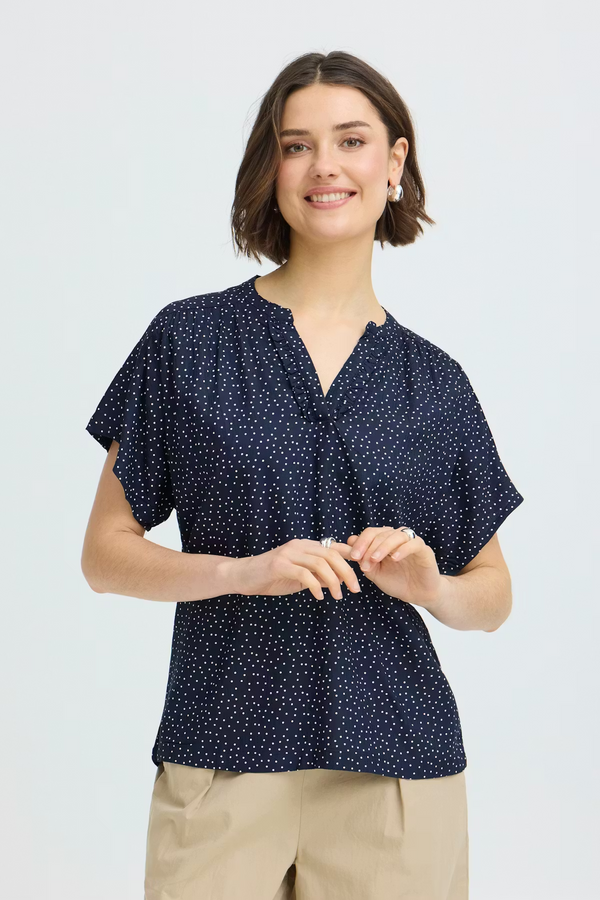 Fransa FRLAYA Blouse Navy Blazer Blue Dotted Print 20617499