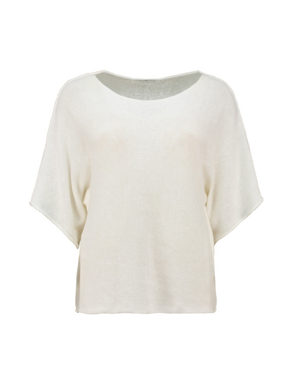 Hailys Off White Ki44na 3/4 Sleeve Knit Top SYF-TO2505136OFW