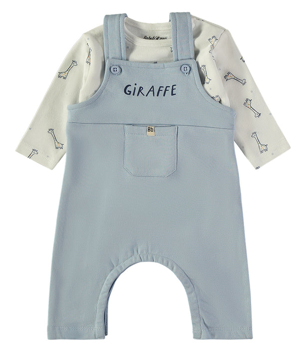 Babybol Baby Giraffe Print Dungaree and Top Set 260435