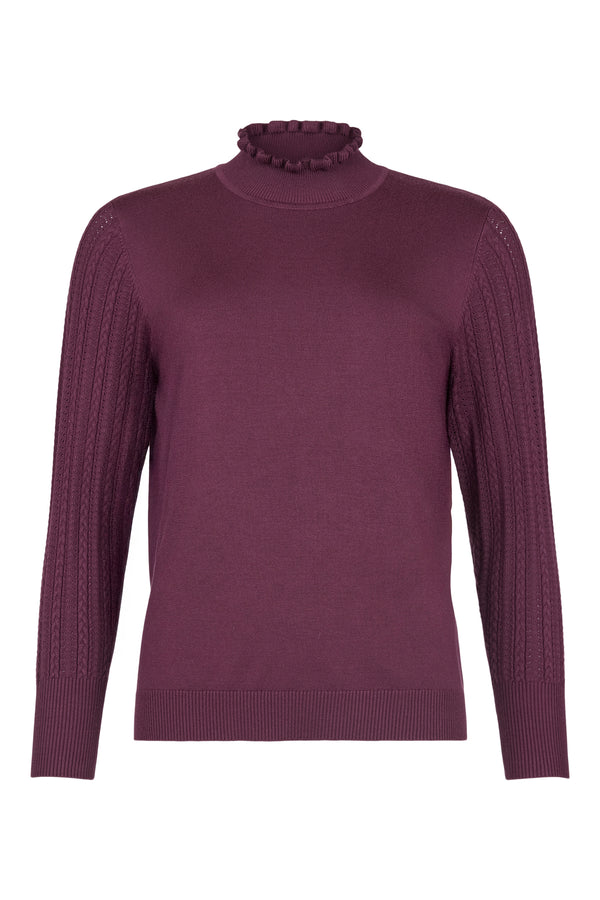 Sunday Ruffled Roll-Neck Pullover 63286591 493 - Prune