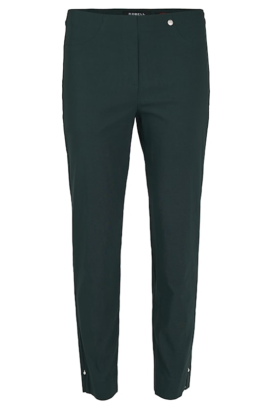 Robell Bella 09 68cm Cropped Trousers with Diamante Detail - 891 Dark Green SKU 52642-5499