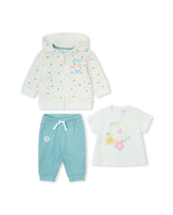 Yatsi | Baby & Toddler Girl "Just Be You" Floral 3 Piece Hooded Outfit - 26110804