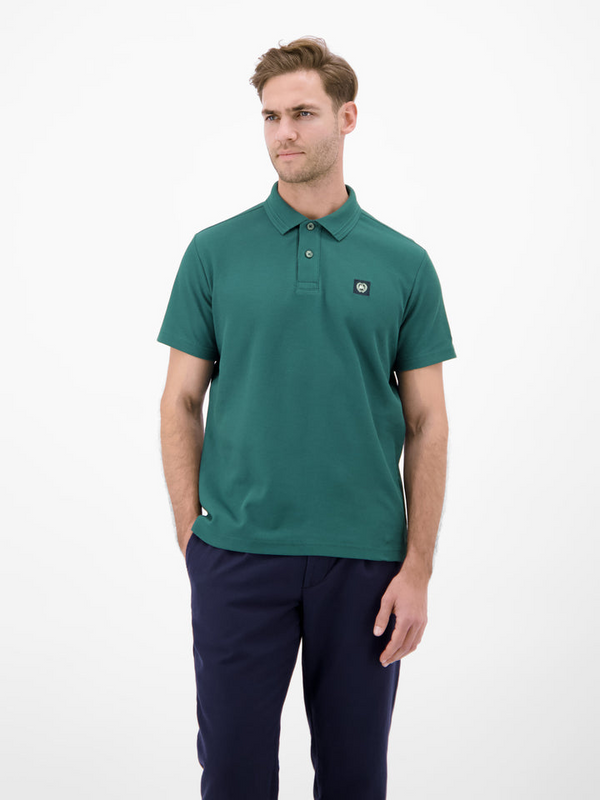 LERROS Soft Teal Waffle Cotton Polo Shirt — Regular Fit | 2633204