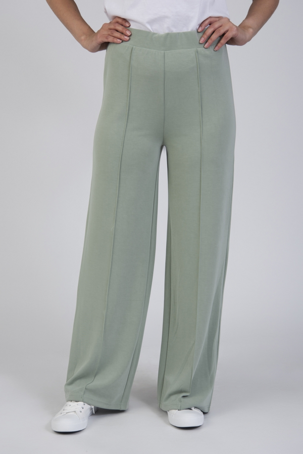 Jessica Graaf Womens Mint Green Wide Ankle Casual Trousers with Elasticated Waist 31931-031