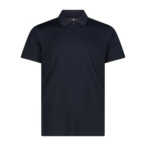 CMP Mens Black Blue Technical Breathable Dry Function Outdoor Polo Shirt 36N6097