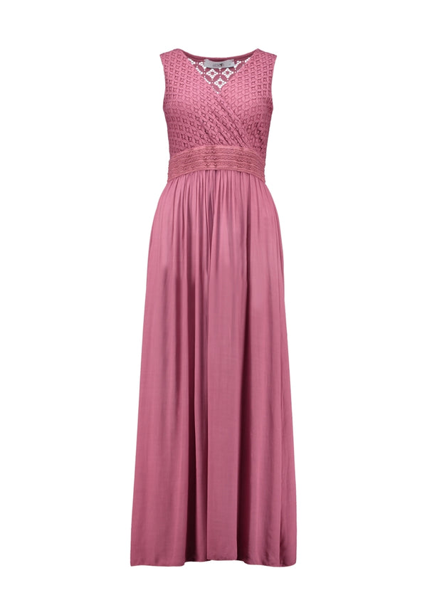 Hailys Women’s Ti44nka Dusty Pink Maxi Dress – V-Neck Wrap Design Full-Length Gown – LF-L01377