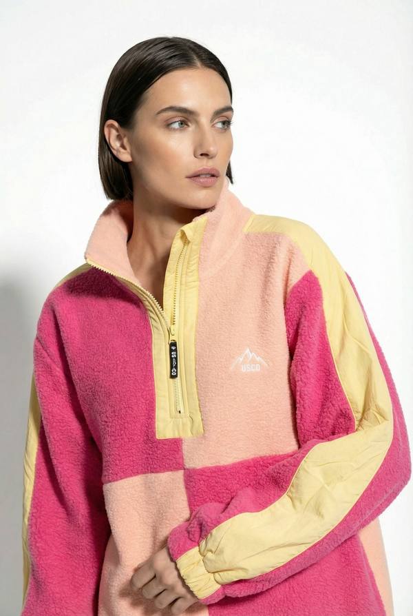 USCO Women's Horizon Limited Edition 1/4 Zip Fleece Pink Sunset US45520