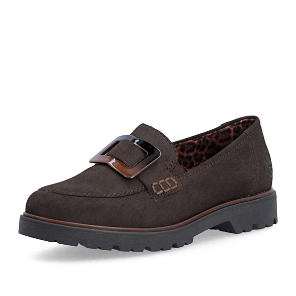 Rieker Buckle Loafers 45553-25 - Dark Brown